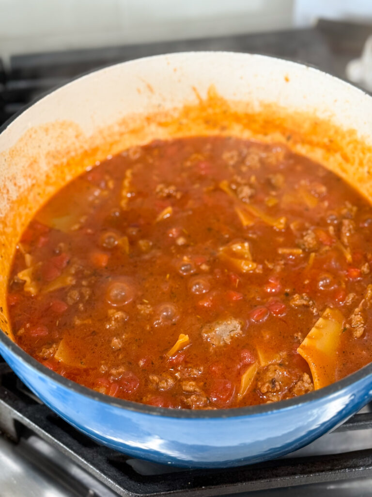 easy lasagna soup skillet