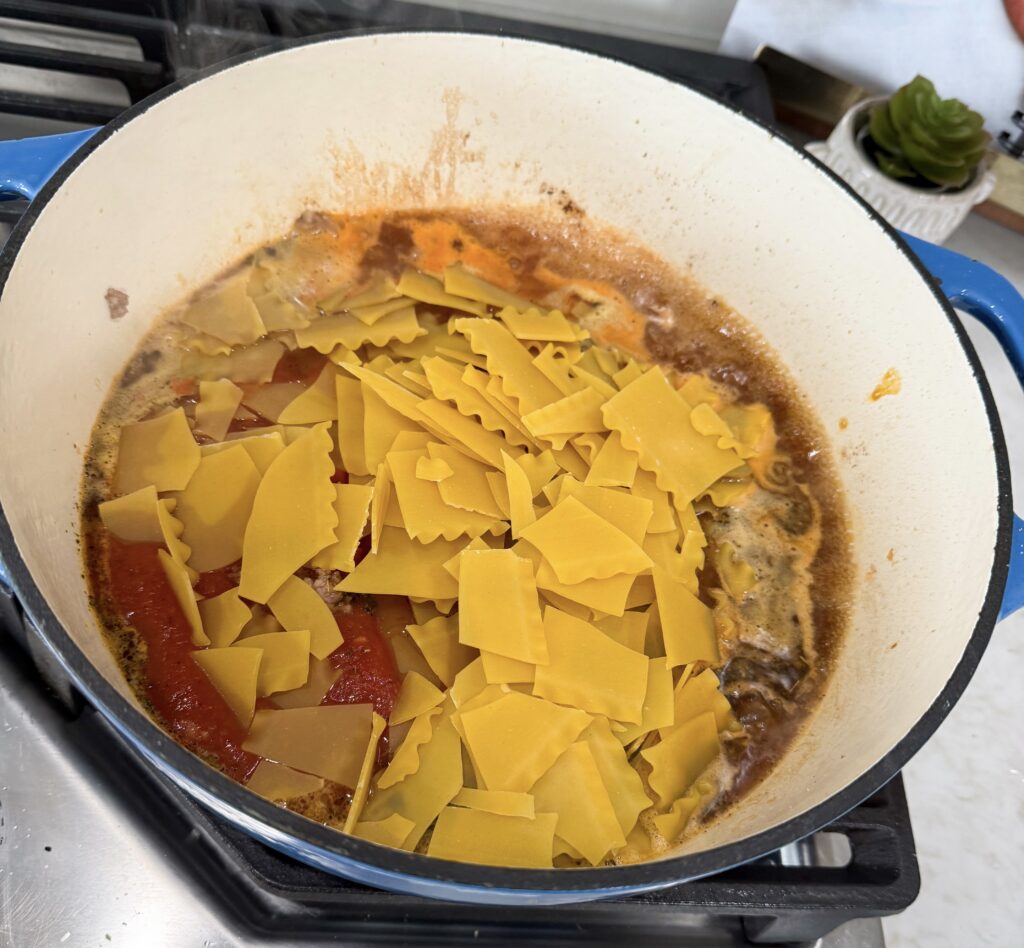 easy lasagna soup skillet