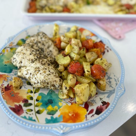 sheet pan pesto chicken