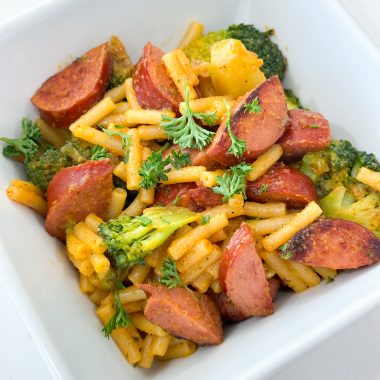 smoked sausage mac and cheese