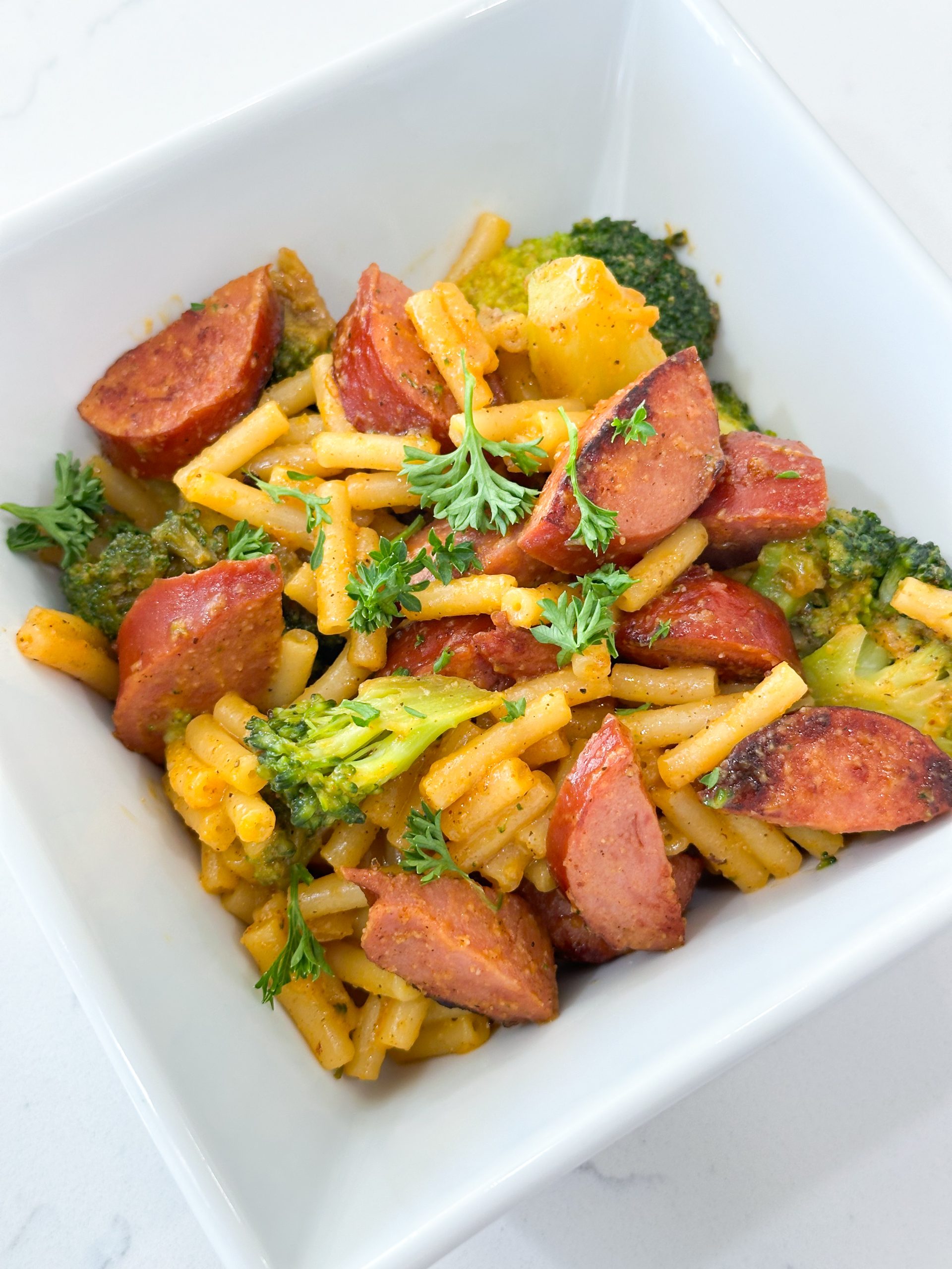 smoked sausage mac and cheese