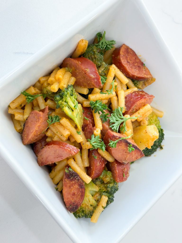 smoked sausage mac and cheese