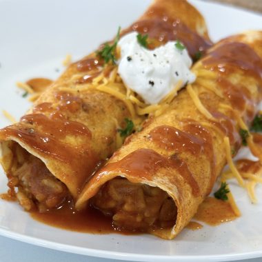 bean and rice enchiladas