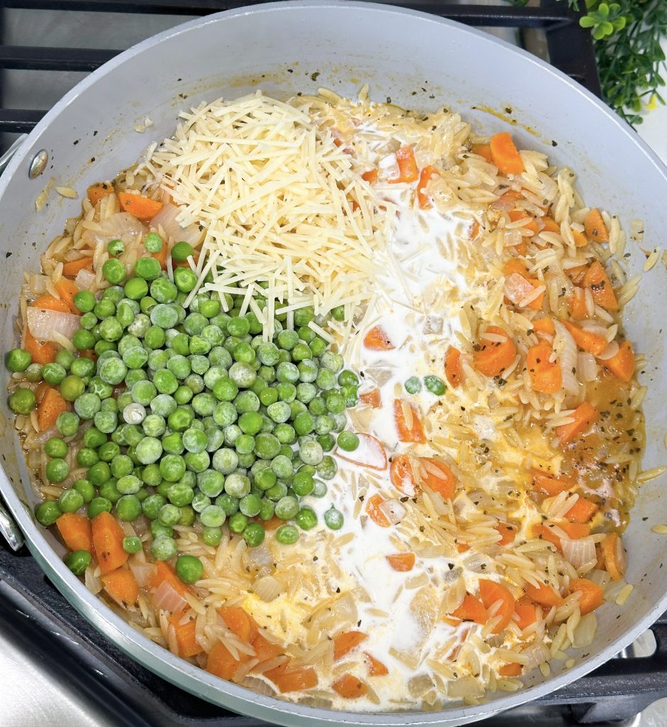 rotisserie chicken with orzo skillet