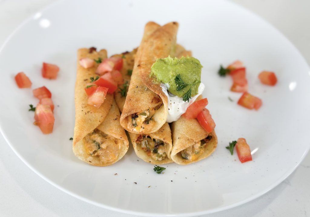 cheesy chicken taquitos