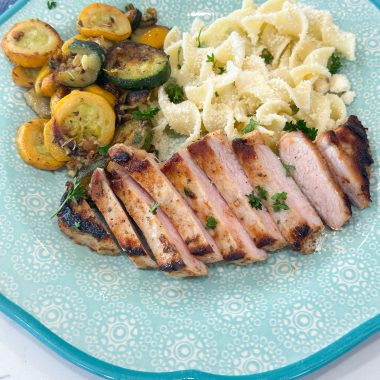 Seared ranch pork chops