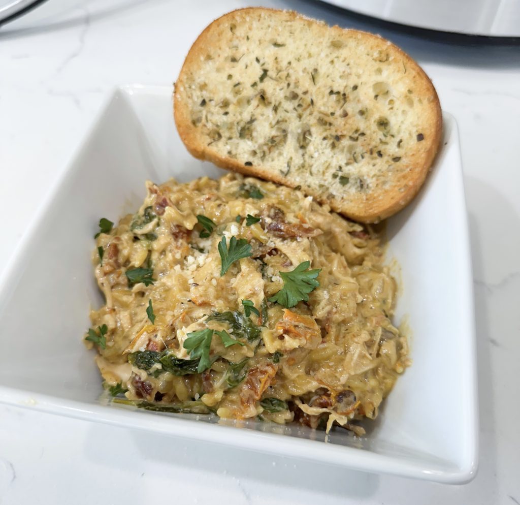 slow cooker chicken and orzo