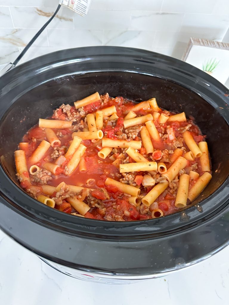 slow cooker baked ziti