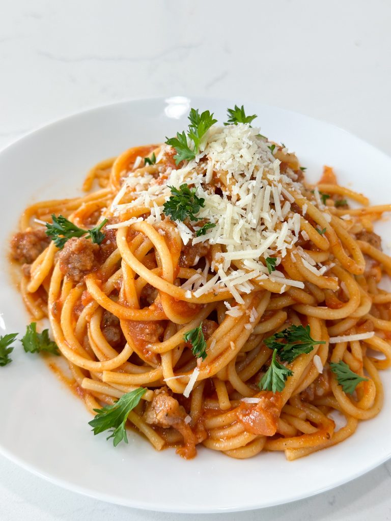 one-pot spaghetti with sausage