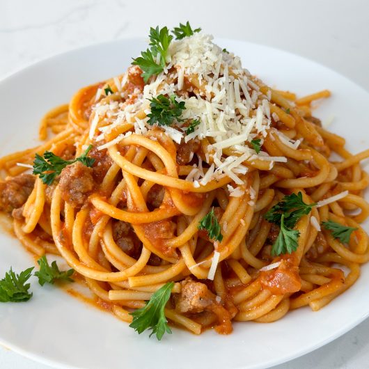 one-pot spaghetti with sausage