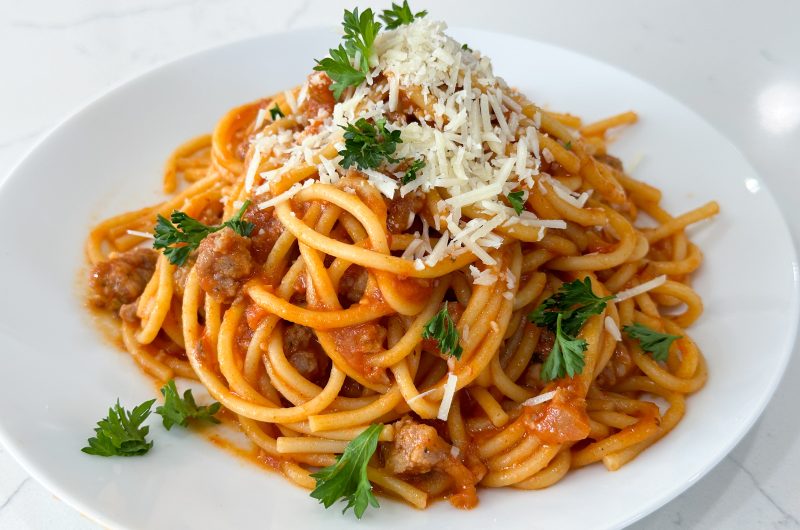 one-pot spaghetti with sausage