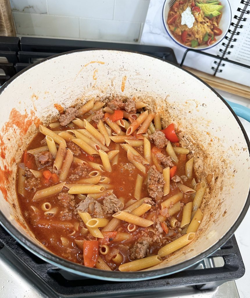 one-pot ground turkey pasta