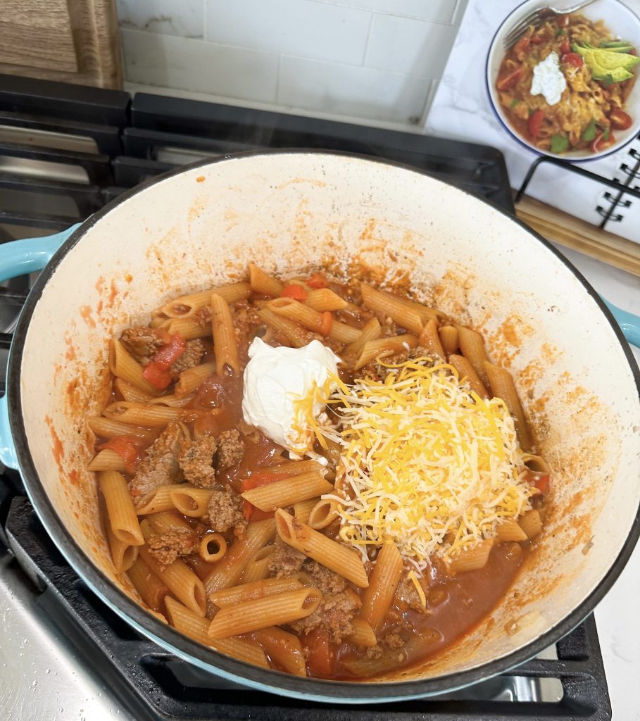 one-pot ground turkey pasta