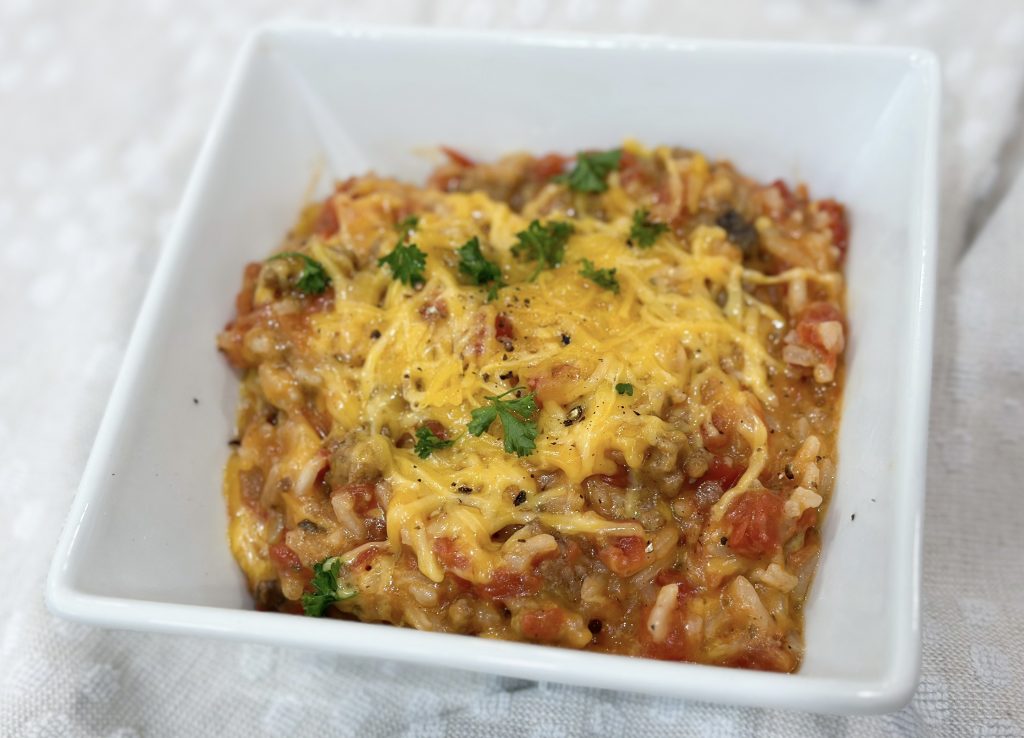 hamburger rice casserole dinner recipe