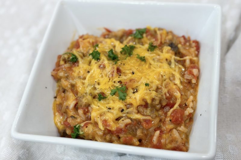 hamburger rice casserole dinner recipe