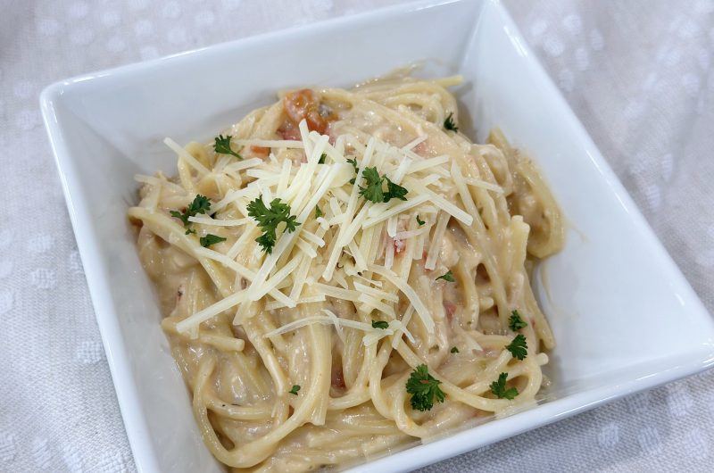 Slow cooker chicken spaghetti