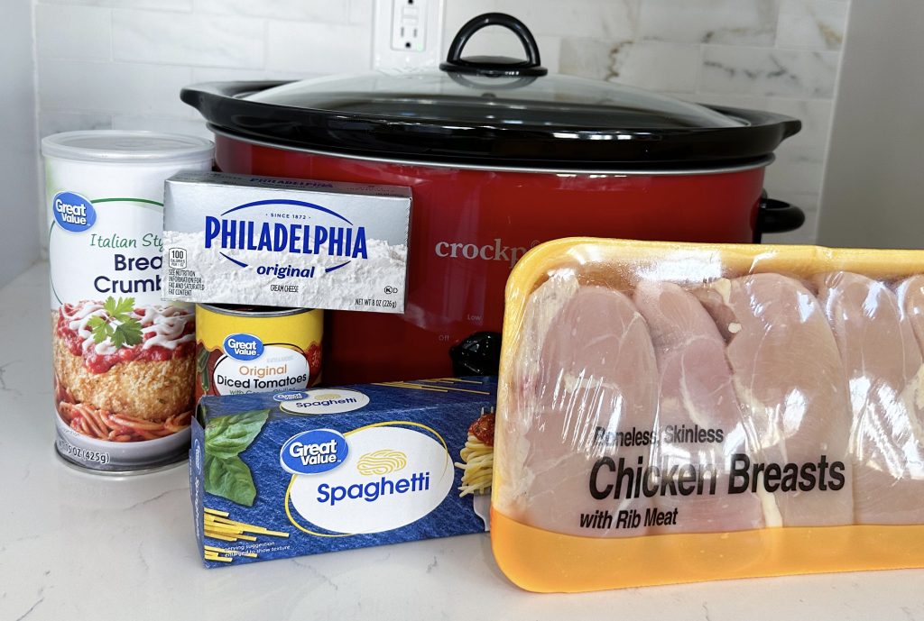 Slow cooker chicken spaghetti