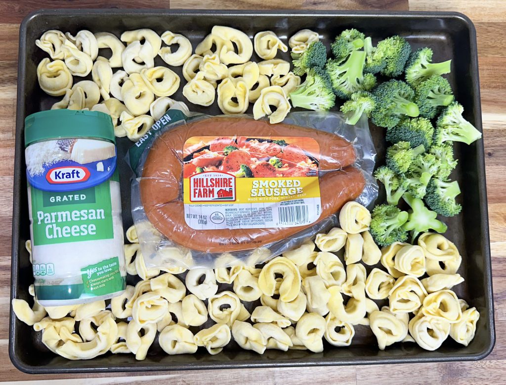 sheet pan sausage tortellini ingredients