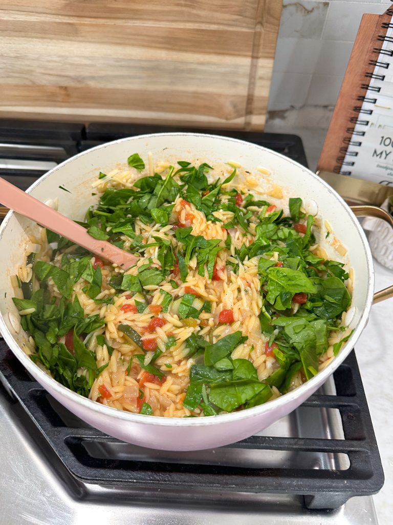 One pot orzo with vegetables