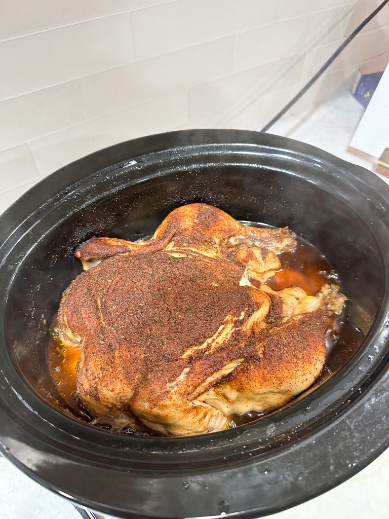 roast a whole chicken in a slow cooker